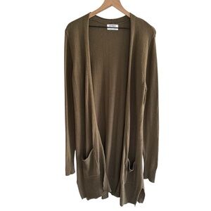 Old Navy Women's Olive Green Cardigan Sweater Size Large Tall Pockets Casual